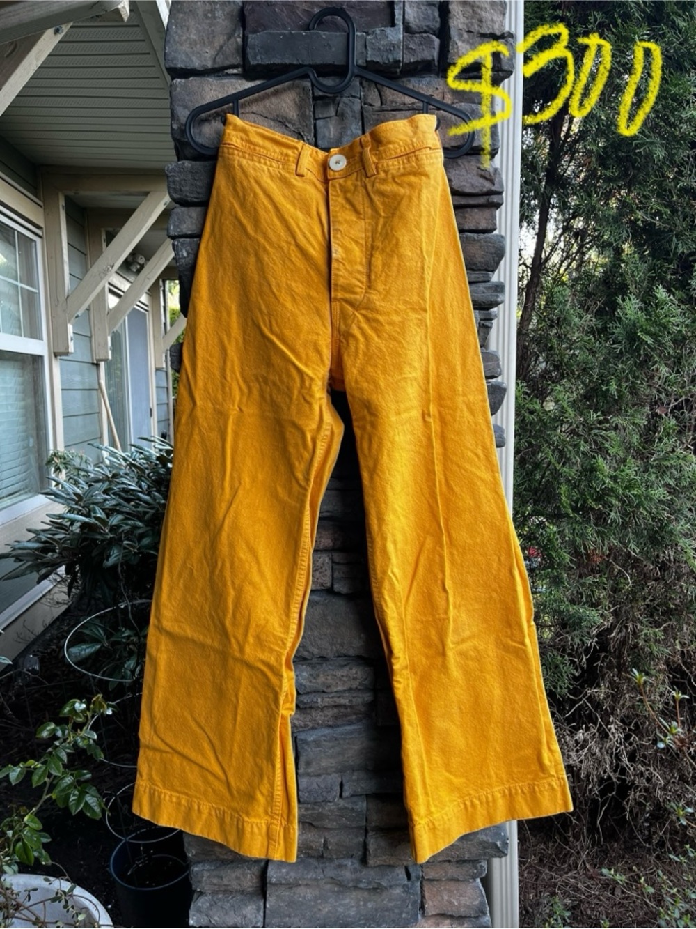 Jesse Kamm Mustard Yellow Wide-Leg Jeans